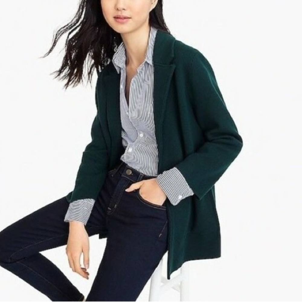 J. Crew Dark Green Open-Front Blazer